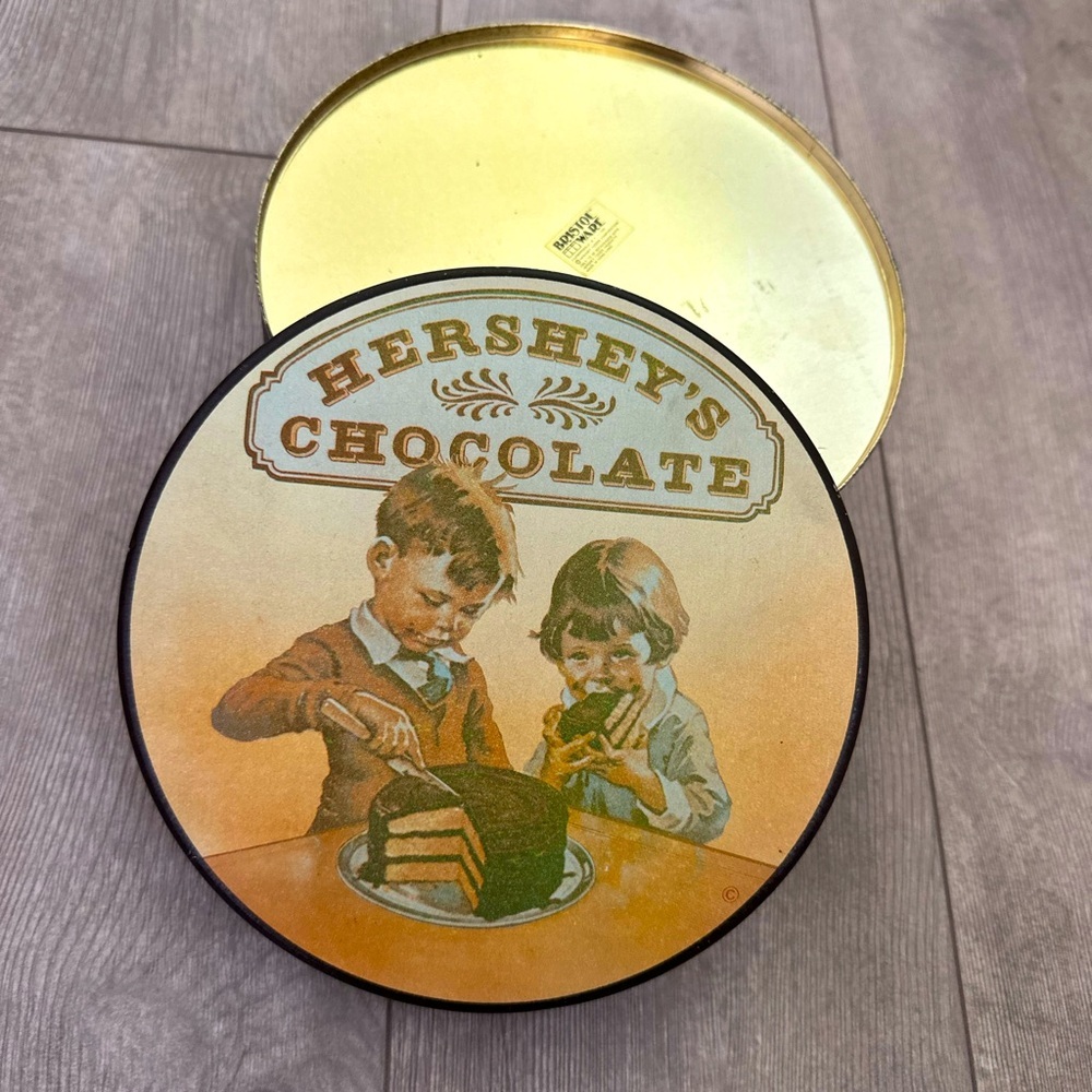 Vintage Hershey's Chocolate Collectible Round Tin